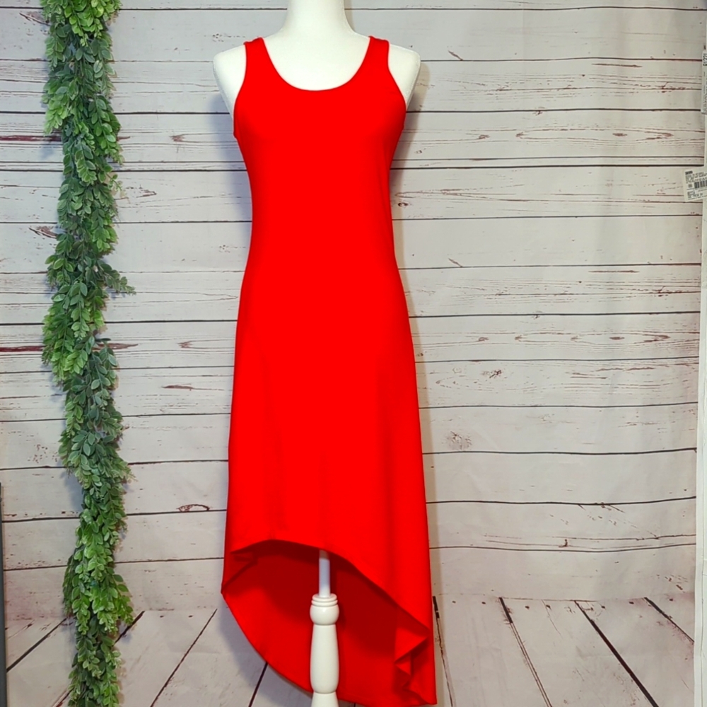 Michael Kors Asymmetrical Dress Sleeveless Vacation Cruise Coral Rose Small‎ NWT